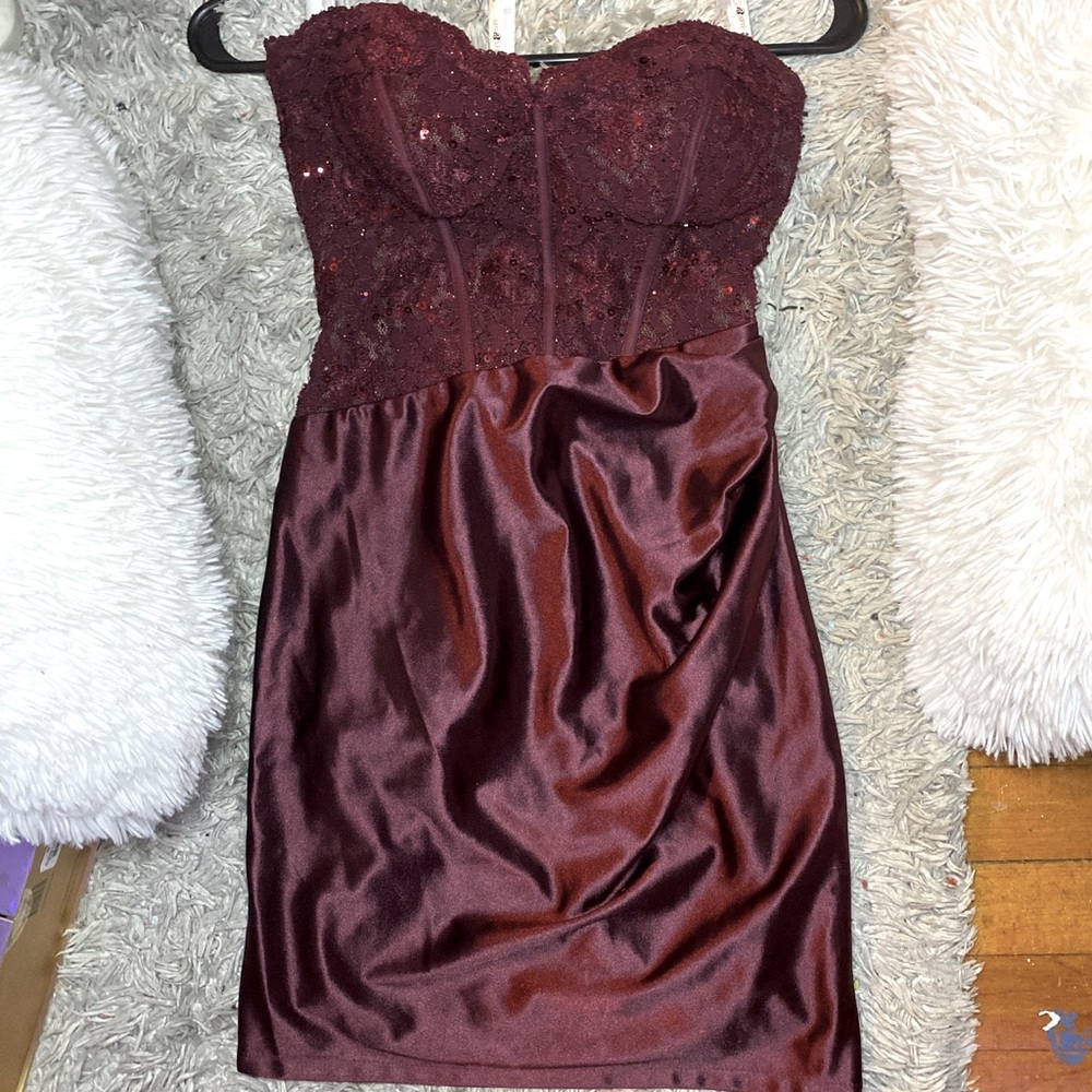 Burgundy homecoming dress!